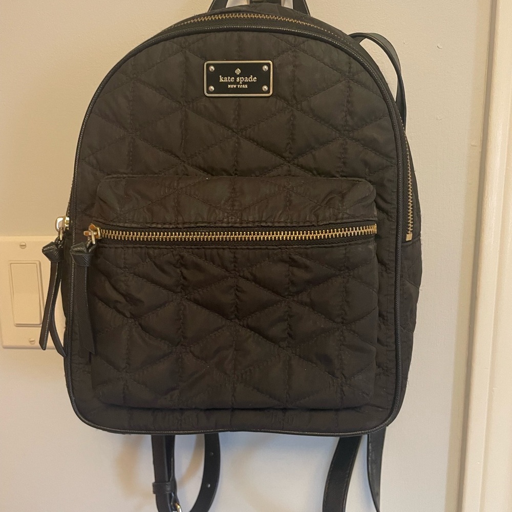 Kate Spade Black Quilted Backpack